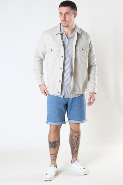 ONLY & SONS ONSKENNET LIFE LS LINEN OVERSHIRT NOOS Pelican