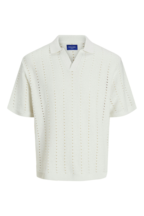 Jack & Jones Aros Knit Easter SS Crochet Polo Sea Salt