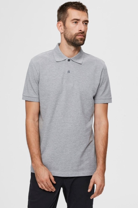 Selected SLHNEO SS POLO S NOOS Medium Grey Melange