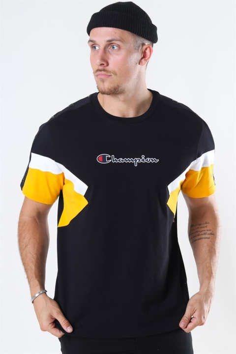 Champion Crewneck T-Hemd Black/Yellow/White