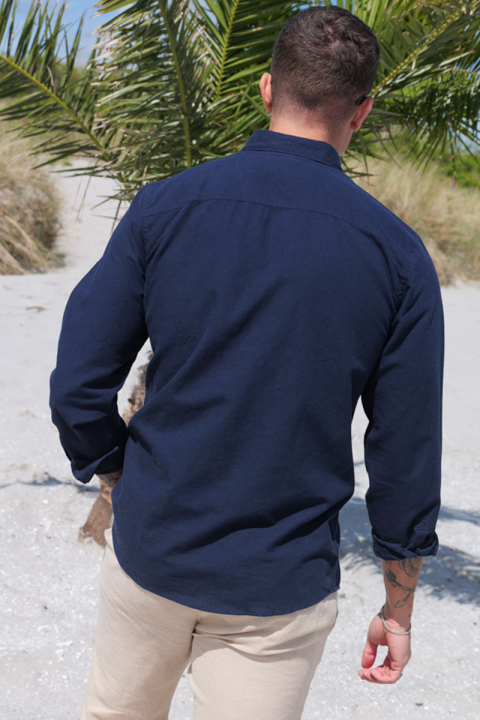 Selected Slim Sun Linen Hemd LS Sky Captain