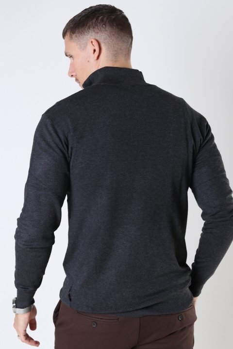 JEFF FRANKIE HALF ZIP KNIT Charcoal