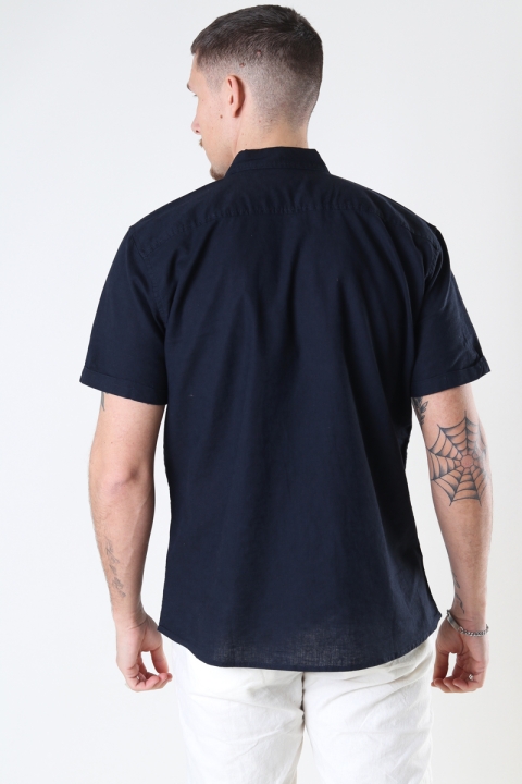 Clean Cut Copenhagen Cotton / Linnen Hemd S/S Navy