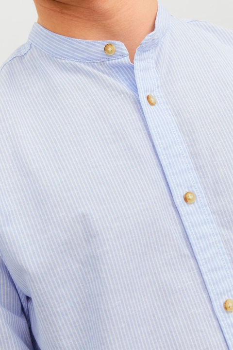 Jack & Jones SUMMER LINEN BAND Hemd L/S Cashmere Blue Stripe