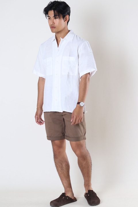 Jack & Jones Camp Linen Resort Hemd SS Bright White