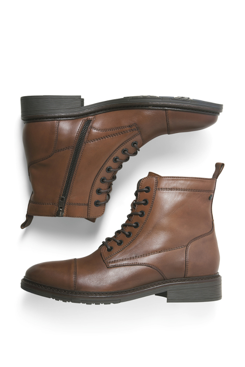 Jack & Jones Wentworth Leather Boots Cognac