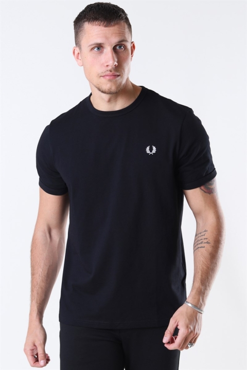 Fred Perry Ringer T-Hemd Black