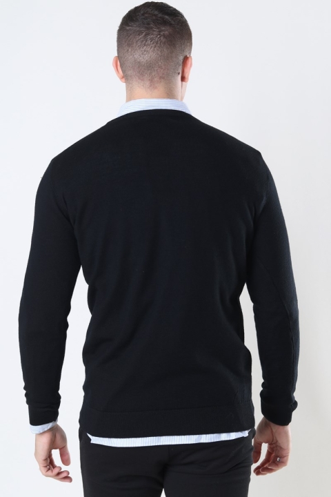 Clean Cut Copenhagen Merino Wool Crew Stricken Black