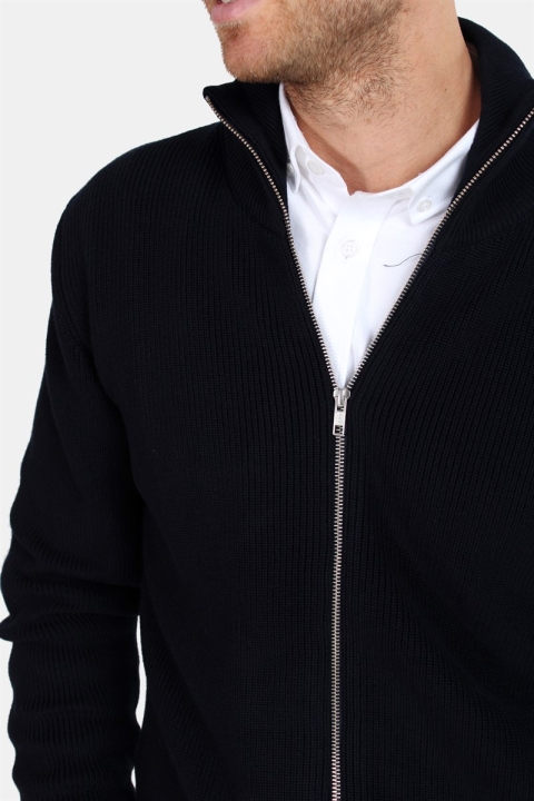 Clean Cut Osin Zip Cardigan Stricken Navy