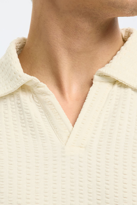 Selected Blake Split Neck Regular Fit SS Polo Egret
