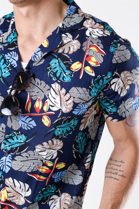 Solid Brando S/S Cuba Tropic Hemd Insignia Blue