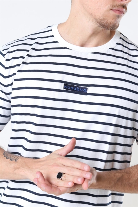 Woodbird Menak Stripe T-Hemd Kit-Navy