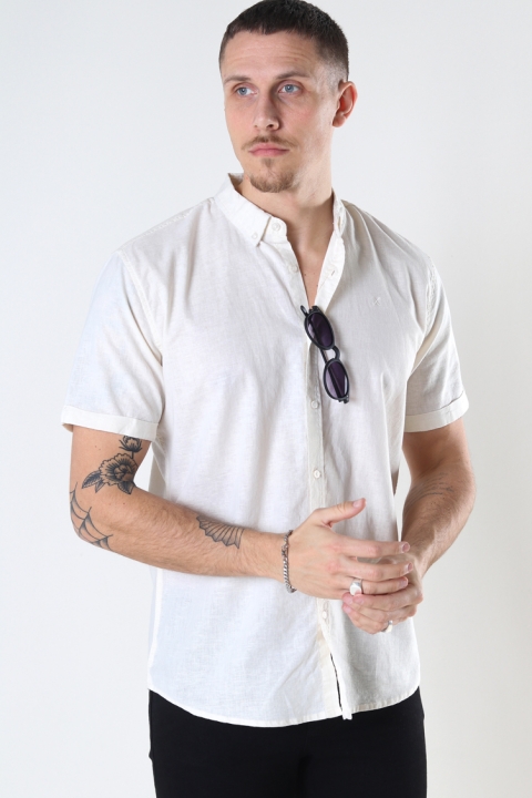 Clean Cut Copenhagen Cotton / Linnen Hemd S/S Ecru