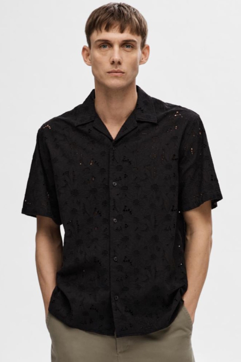 Selected Relax Jax Hemd SS Broderie Black