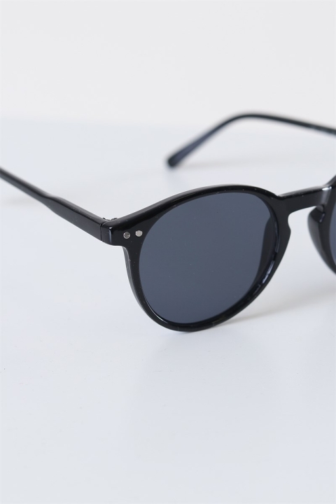 Fashion 1381 Panto Black Sonnenbrille Grey Lens