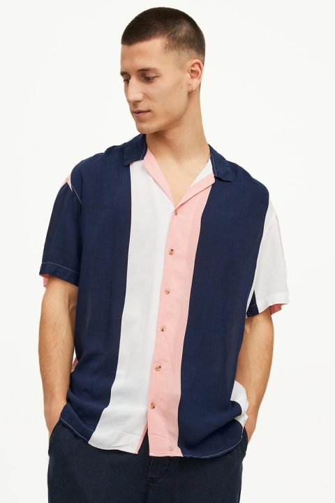 Jack & Jones MALIBU RESORT STRIPE Hemd SS Navy Blazer