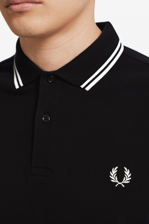 Fred Perry LS TWIN TIPPED Hemd 102 Black