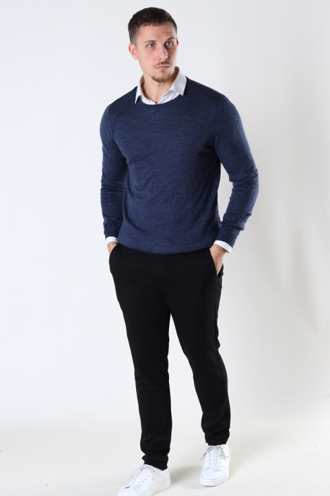 Kronstadt Johs Merino crew neck knit Indigo