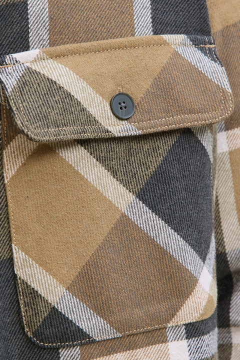 Jack & Jones Rayle Melange Check LS Overshirt Malt Ball