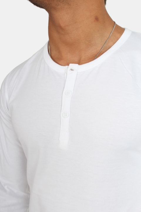 Basic Brand Placket LS T-Hemd White