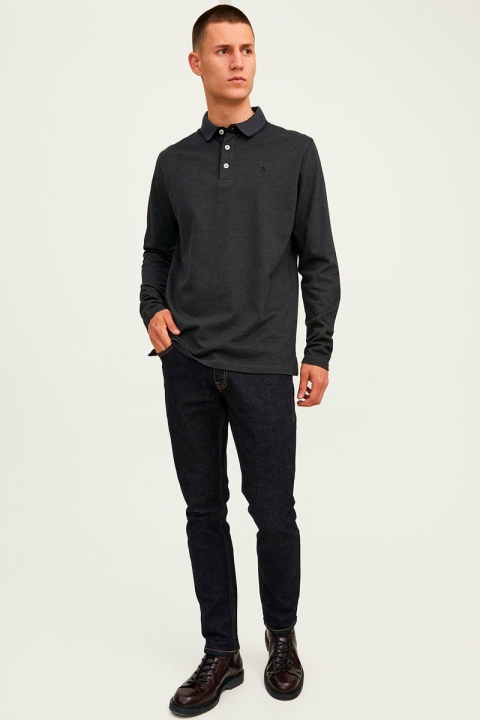 Jack & Jones PAULOS POLO LS Dark Grey Melange