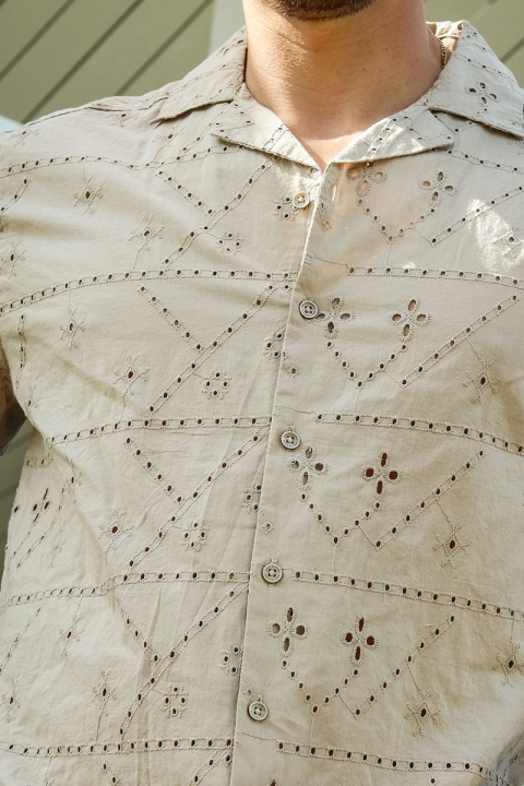 ONLY & SONS Aron Relax SS Chiffly Resort Hemd Chinchilla