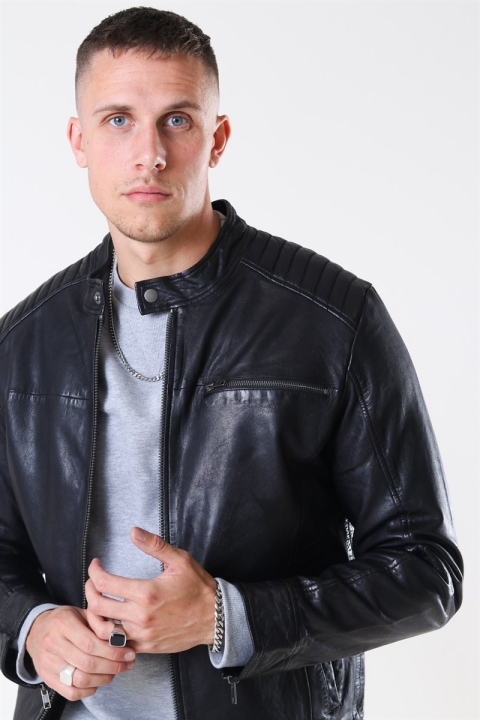 Only & Sons Fonda Leather Jacket Black