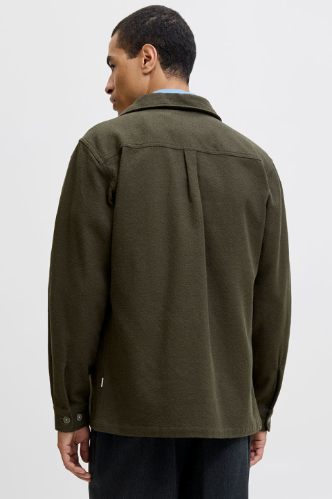 Jack & Jones Rayle Melange Solid LS Overshirt Peat