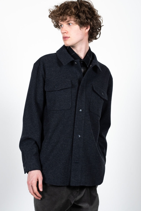 Clean Cut Copenhagen Dean Bonded Overshirt Dark Navy Melange