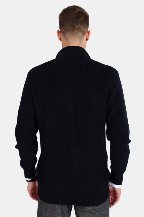 Clean Cut Osin Zip Cardigan Stricken Navy