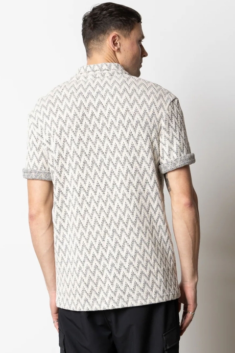 Fat Moose Heat Jacuard Hemd S/S Ecru/Black