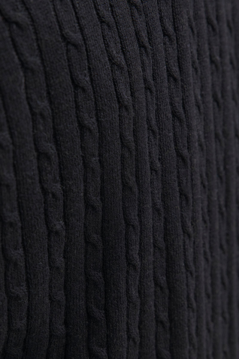 Jack & Jones Emil Knit Cable Crew Neck Black