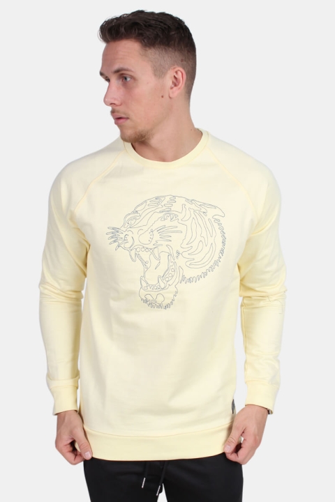 Just Junkies Tiger Crew Sweatshirts Pastel Yellow