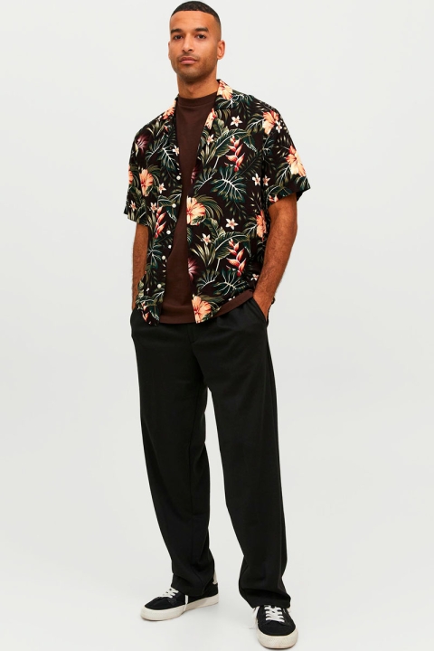 Jack & Jones Jeff Resort Floral Hemd SS Black