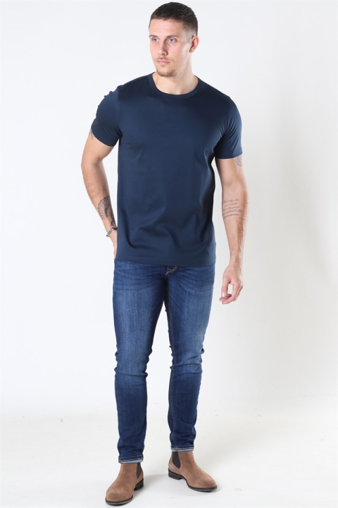 Mos Mosh Perry Basic T-Hemd Navy