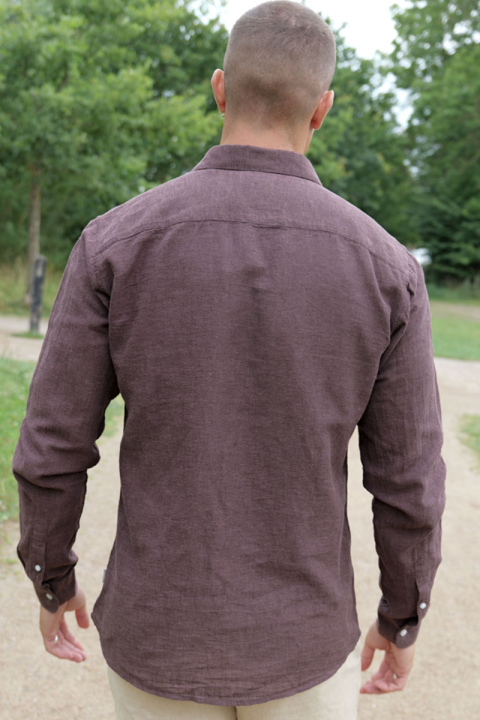 ONLY & SONS Caiden LS Linen Hemd Coffee Bean Peppercorn