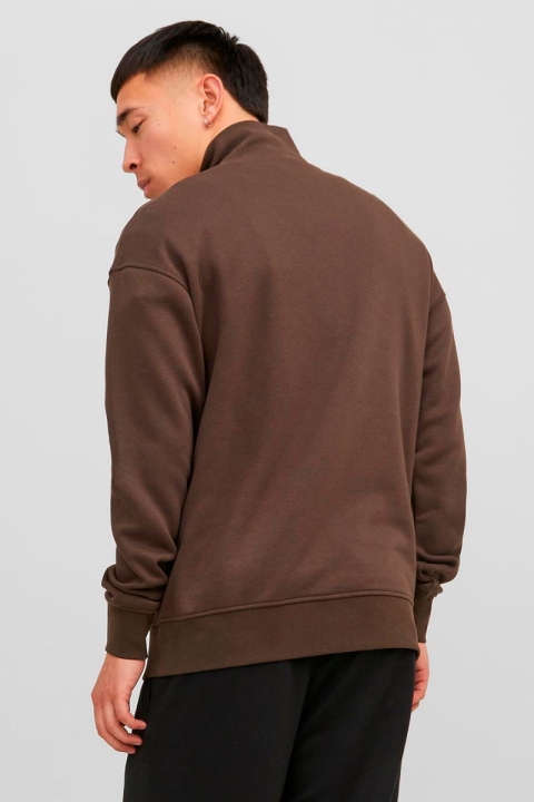 Jack & Jones Vesterbro Sweat Half Zip Chocolate Brown
