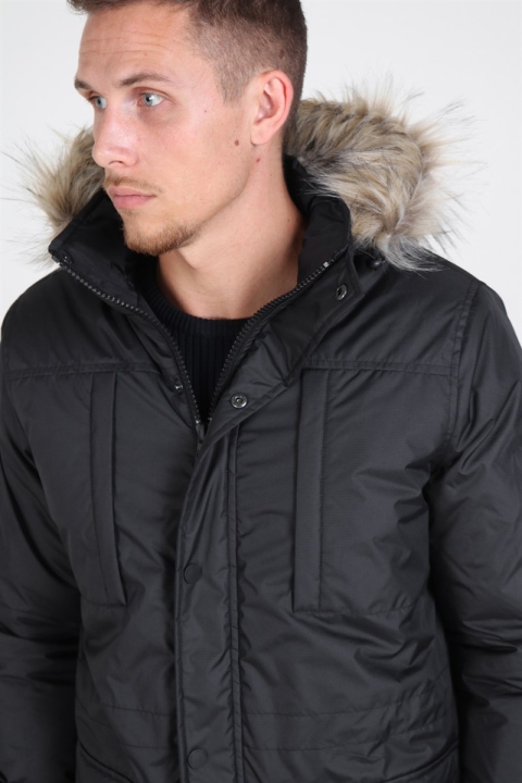 Solid Decker Parka Jacke Black