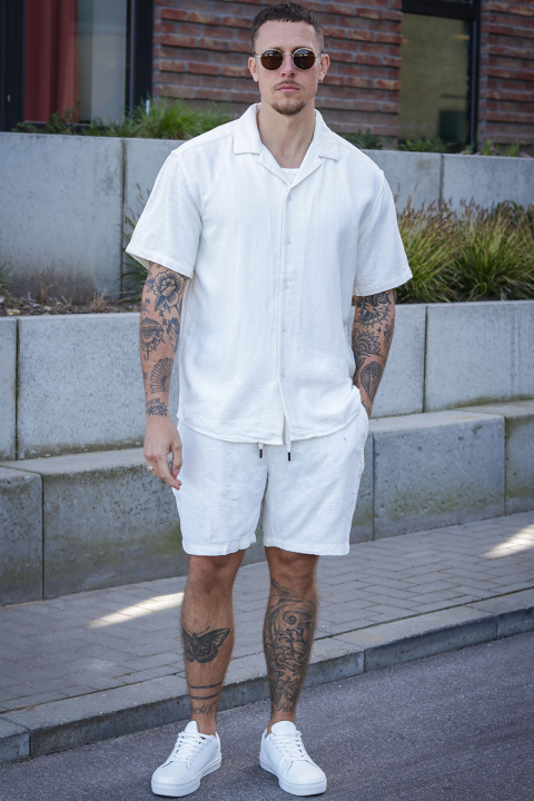 ONLY & SONS Tel Latham Linen Shorts Cloud Dancer
