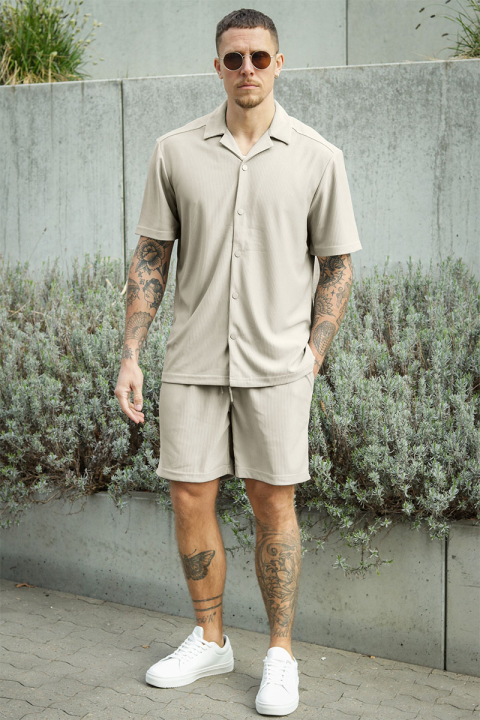 ONLY & SONS Kari Relaxed Plizze Resort SS Hemd Moonstruck
