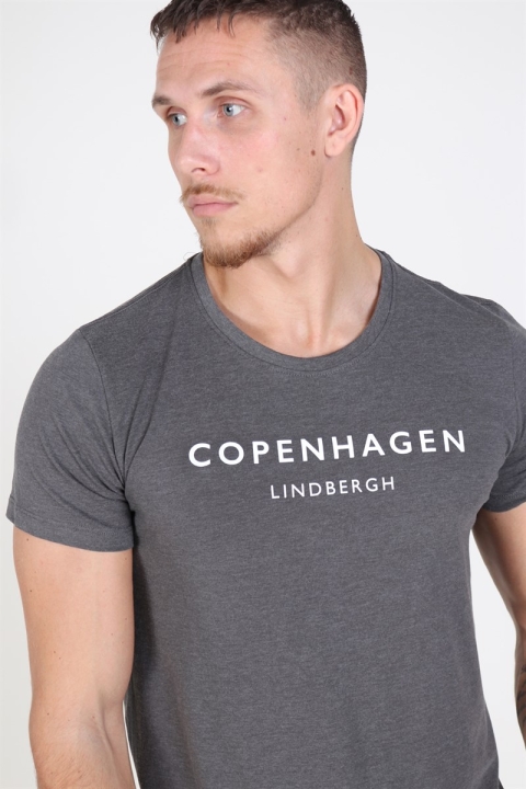 Lindbergh Copenhagen T-Hemd Dark Grey Melange