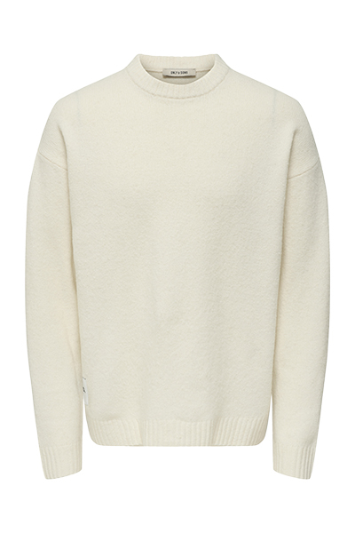 ONLY & SONS Page Relaxed Fit Crew Neck Gardenia
