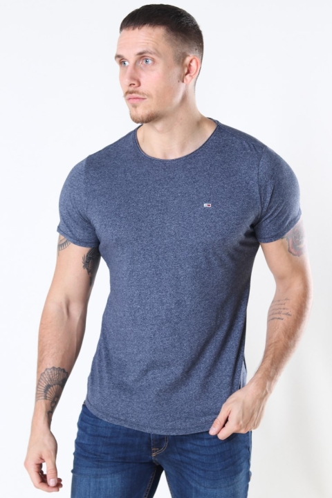 Tommy Jeans Slim Jaspe Crewneck T-Hemd Twillight Navy