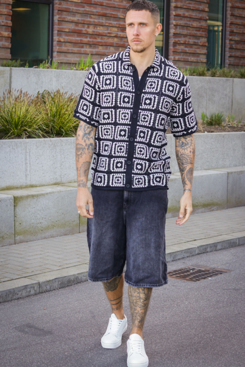 ONLY & SONS Bart Relax SS Knit Hemd Black