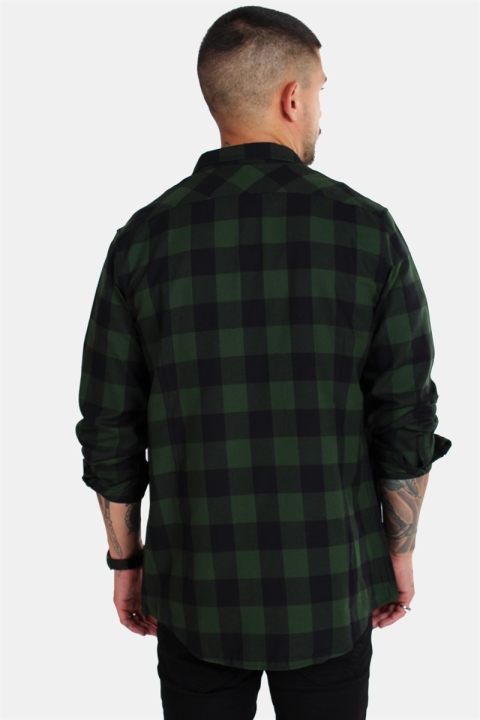 URBAN CLASSICS Checked Flanell Hemd Black/Forest