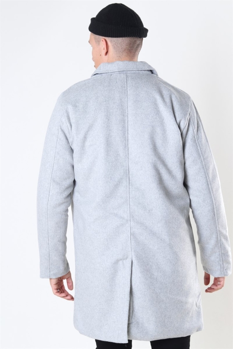 Denim Project Wollmantel Light Grey Melange