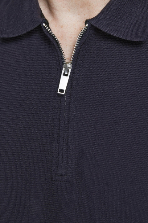 Jack & Jones JPRBLASTRUCTURE ZIP SS POLO SN Perfect Navy