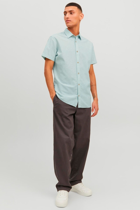 Jack & Jones Summer Linen Hemd SS Granite Green