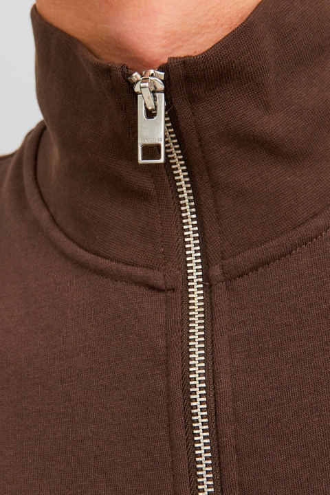 Jack & Jones Vesterbro Sweat Half Zip Chocolate Brown