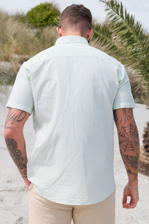 Selected Reg New Linen Hemd SS Vetiver